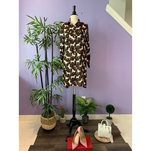 Italian Stallion Print Button down shirt dress